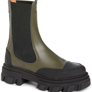 COPY - Ganni Kalamata Leather Mid Chelsea Boot